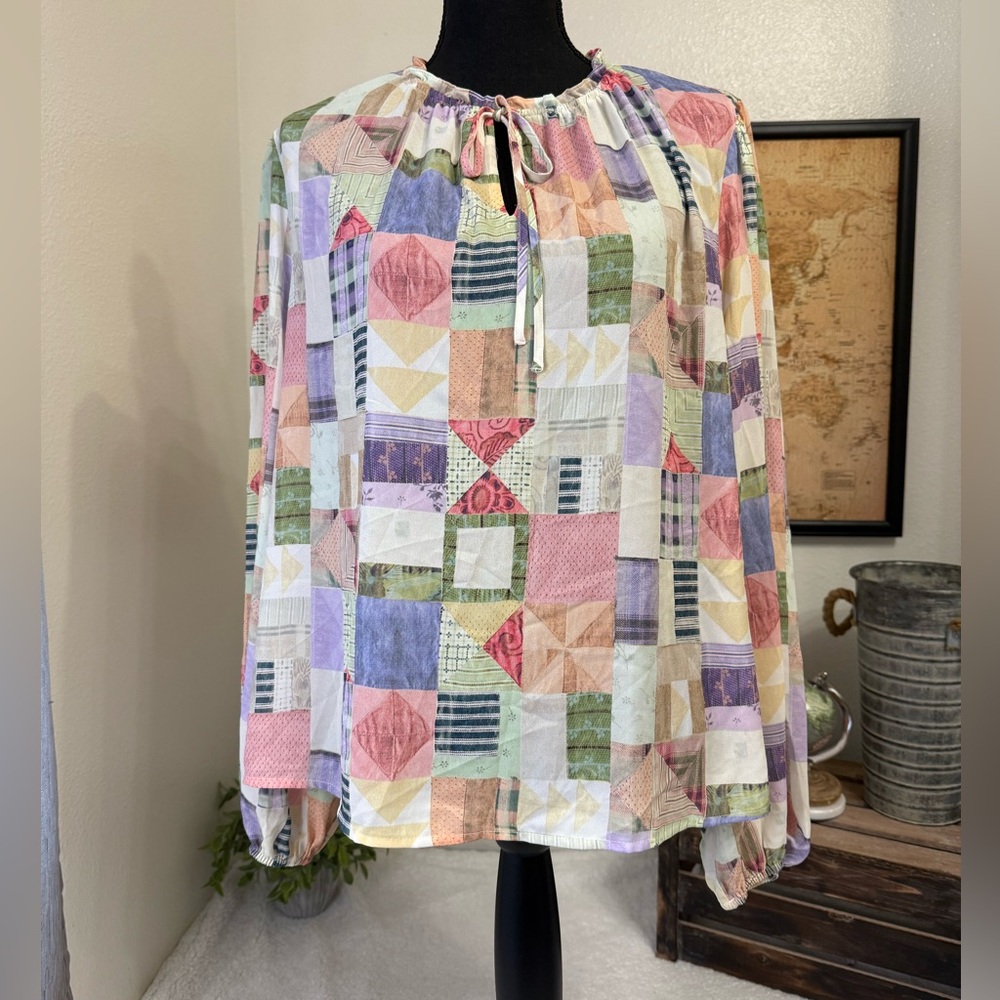 INC patchwork blouse